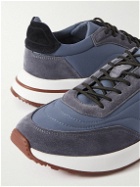 Loro Piana - Weekend Walk Suede-Trimmed Shell Sneakers - Blue