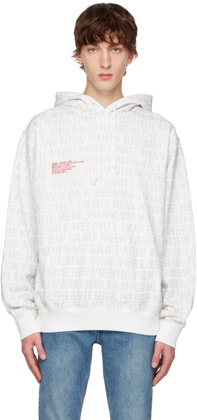 Photo: Helmut Lang White All Over Print Hoodie