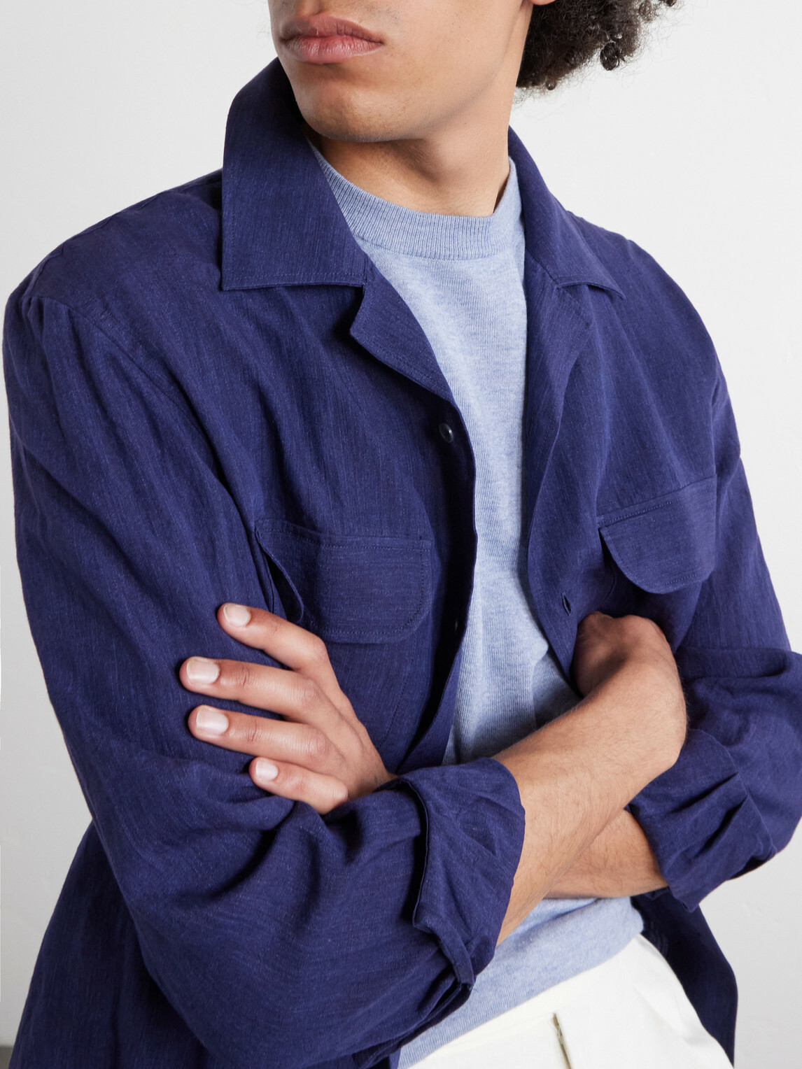 Thom Sweeney - Linen Shirt - Blue