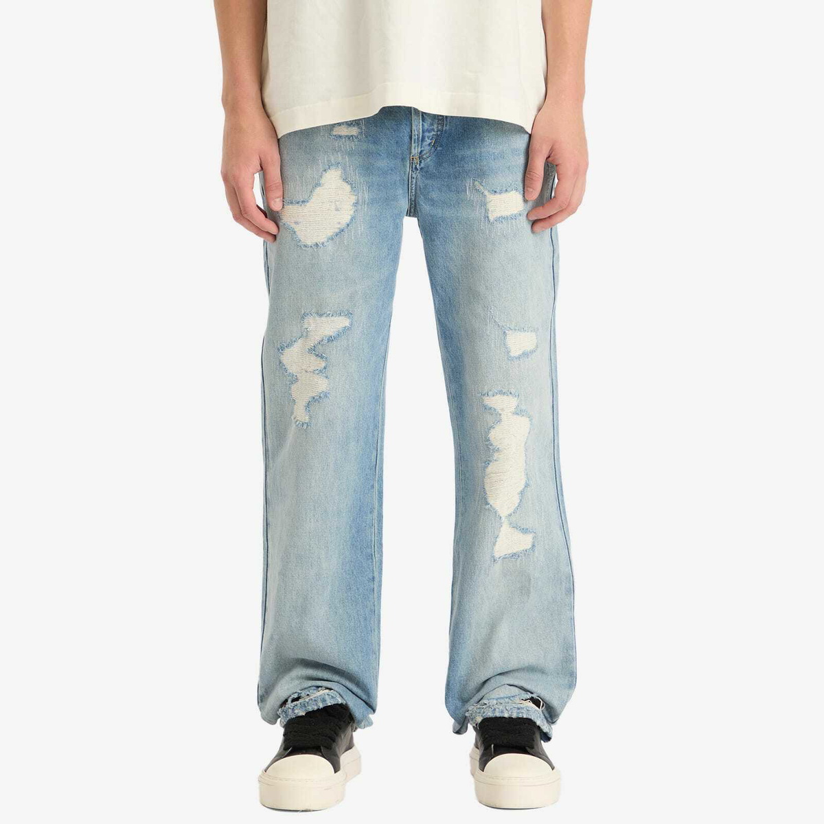 Cole Buxton Men's Repaired Jeans in Blue