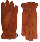 Brunello Cucinelli - Cashmere-Lined Suede Gloves - Brown