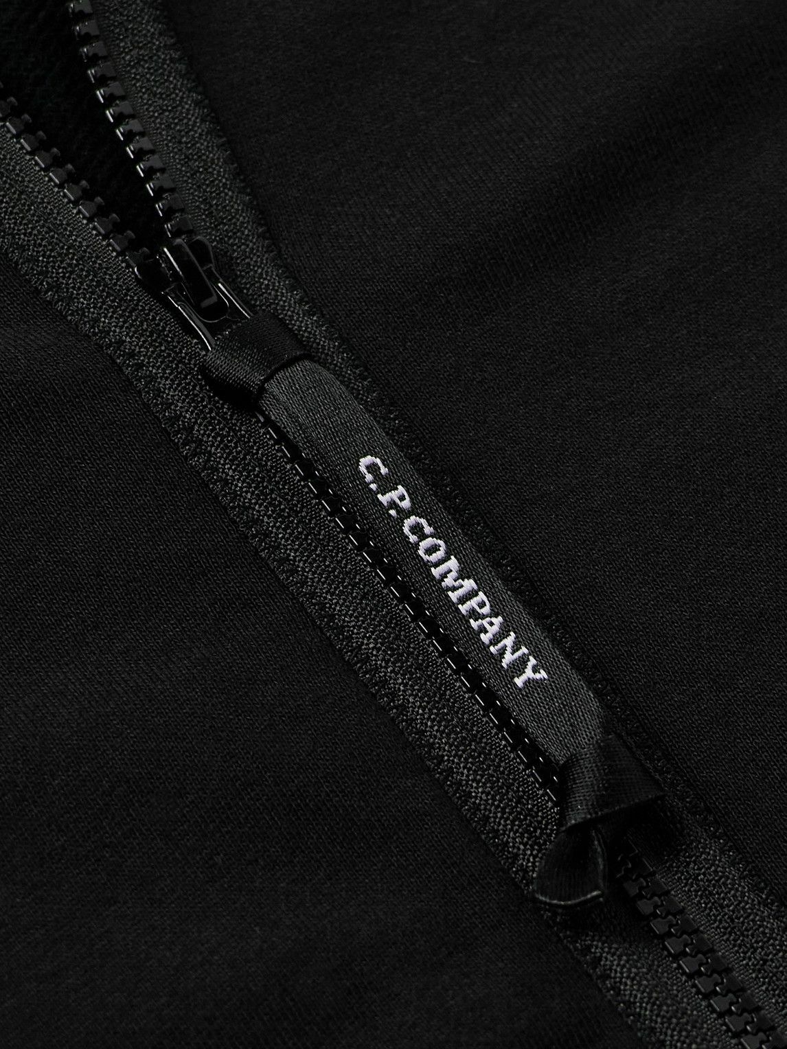 C.P. Company - Goggle Logo-Appliquéd Cotton-Jersey Zip-Up Hoodie - Black