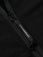 C.P. Company - Goggle Logo-Appliquéd Cotton-Jersey Zip-Up Hoodie - Black