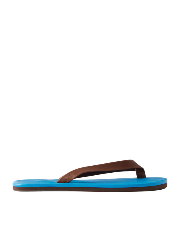Photo: Auralee - Leather Flip-Flops - Blue