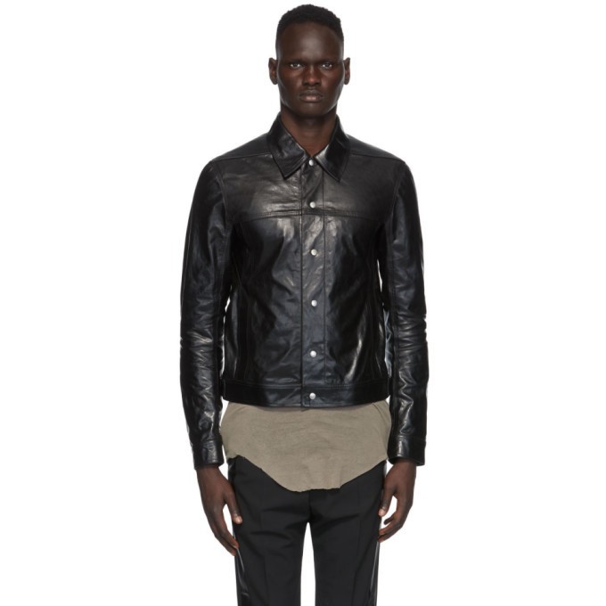 Photo: Rick Owens Black Leather Worker Jacket