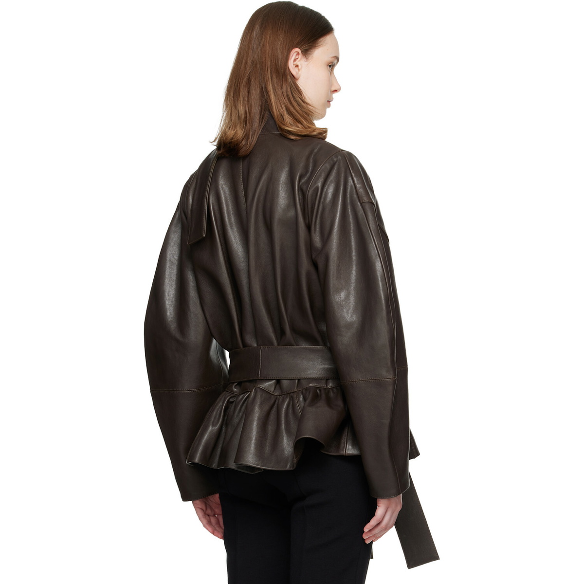 FIDAN NOVRUZOVA Khaki Julia Leather Jacket
