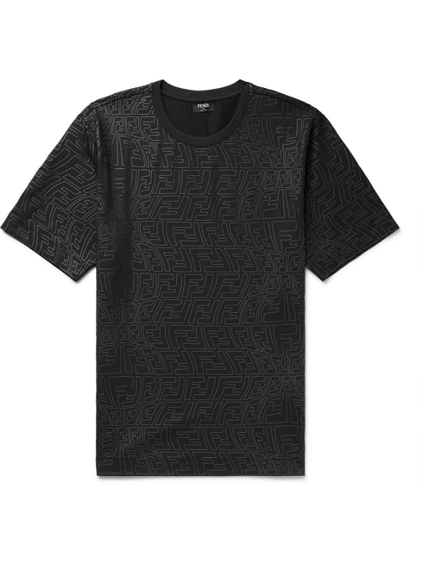 Photo: FENDI - Rubber-Printed Cotton-Jersey T-Shirt - Black