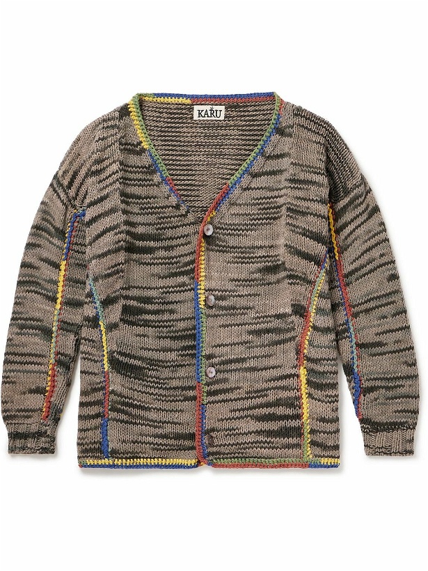 Photo: Karu Research - Kala Crochet-Trimmed Ribbed Cotton Cardigan - Gray