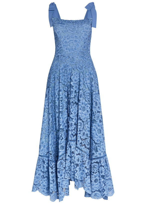 Photo: Alice + Olivia Rosalee Guipure-lace Midi Dress Indigo