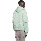 Rick Owens Drkshdw Green Cropped Hustler Hoodie