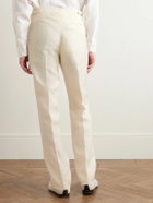 Favourbrook - Slim-Fit Herringbone Linen and Silk-Blend Suit Trousers - Neutrals