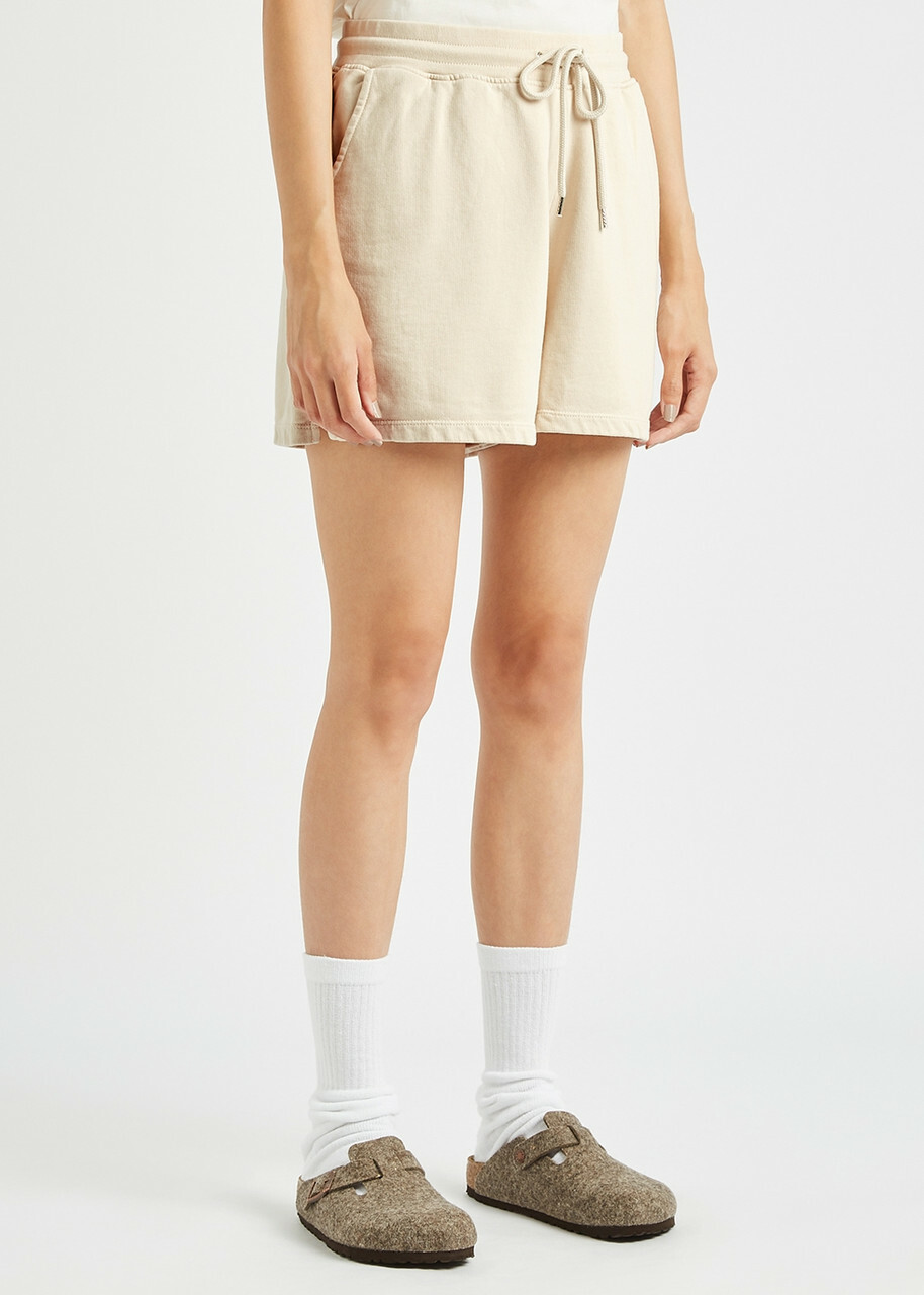 Colorful Standard Ivory Cotton Shorts, Shorts, Slant Side