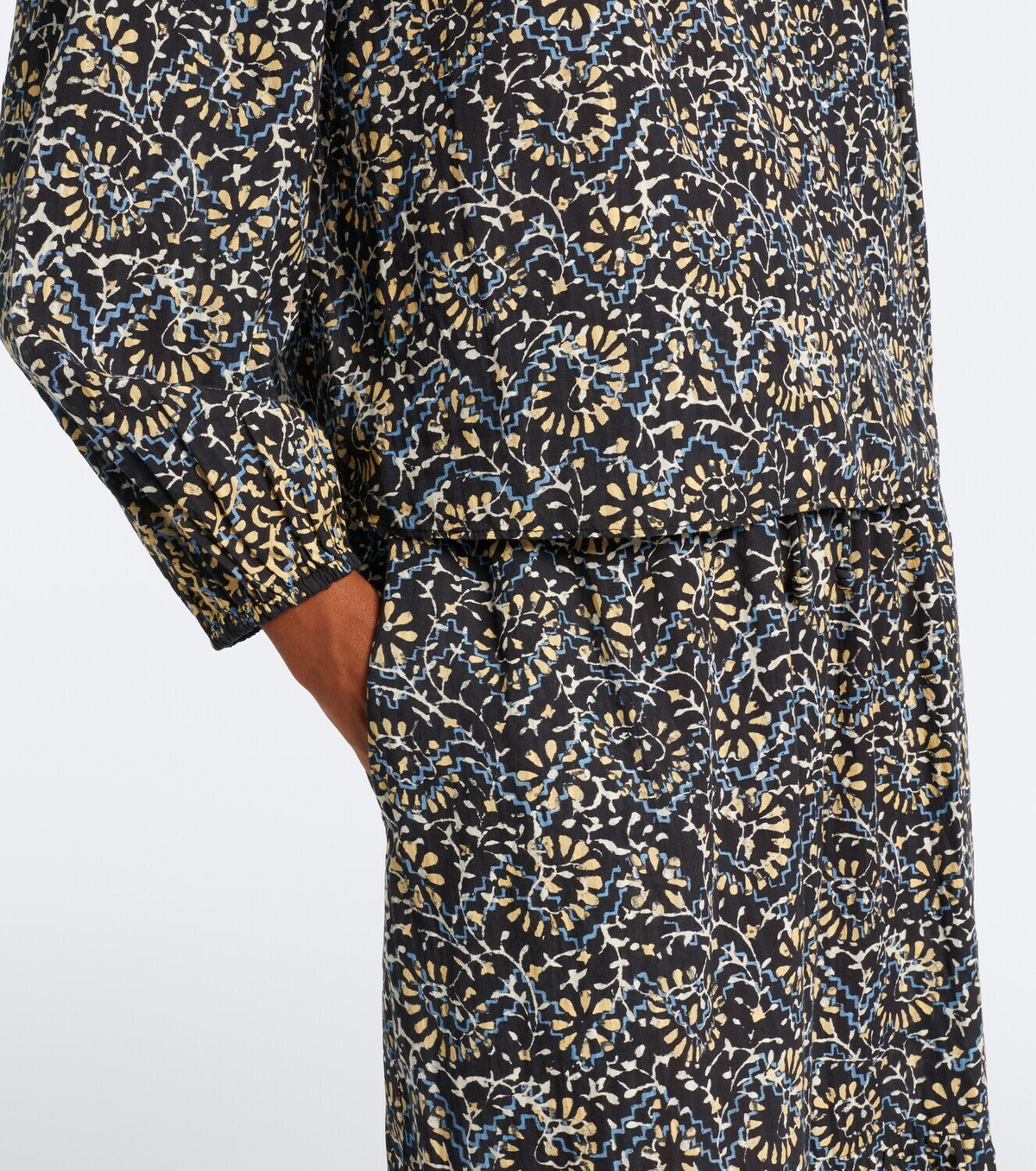 Ulla Johnson Siena printed ruffled cotton-blend top