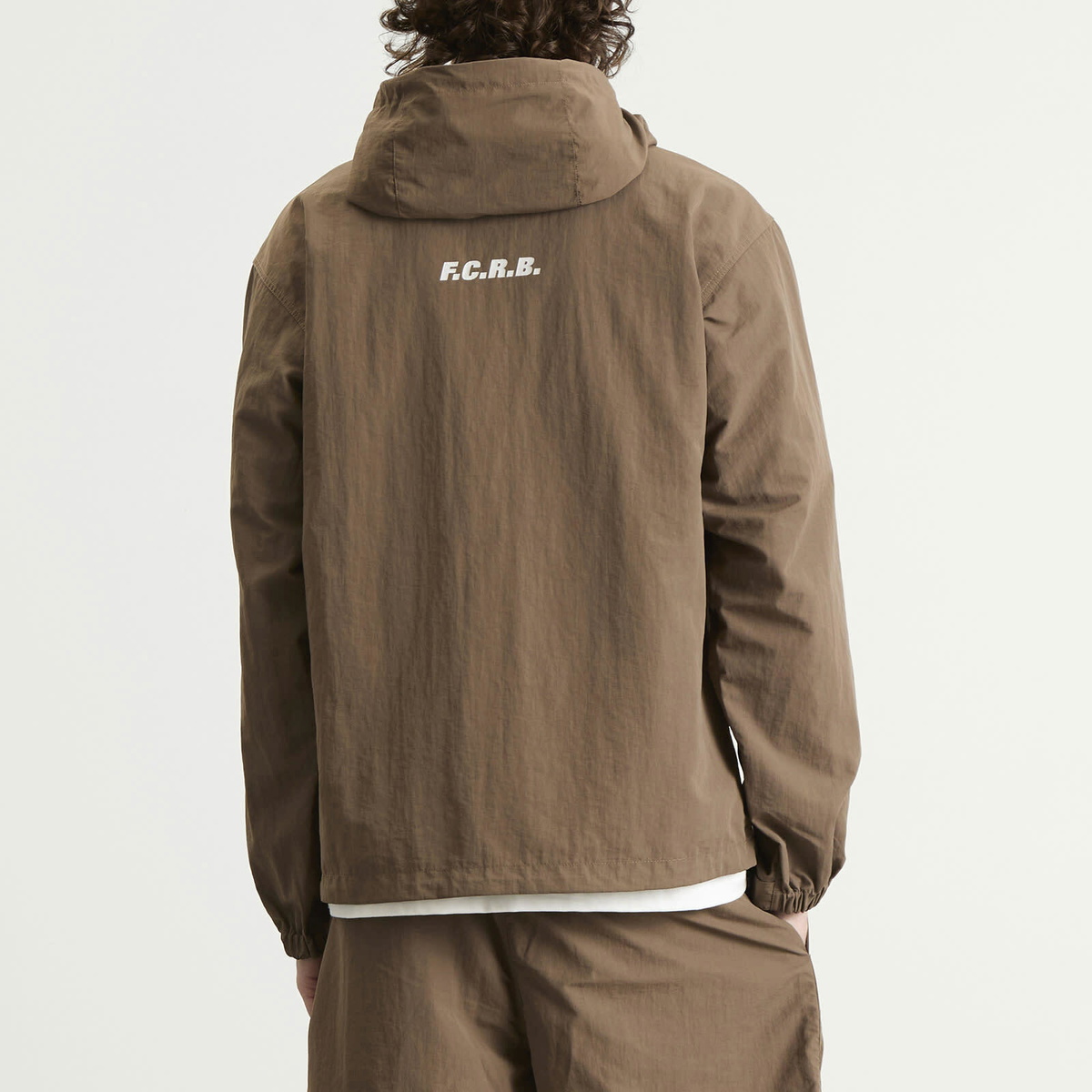 F.C. Real Bristol Men's Nylon Hooded Jacket in Mocha