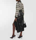 Alexander McQueen Leather-trimmed biker jacket
