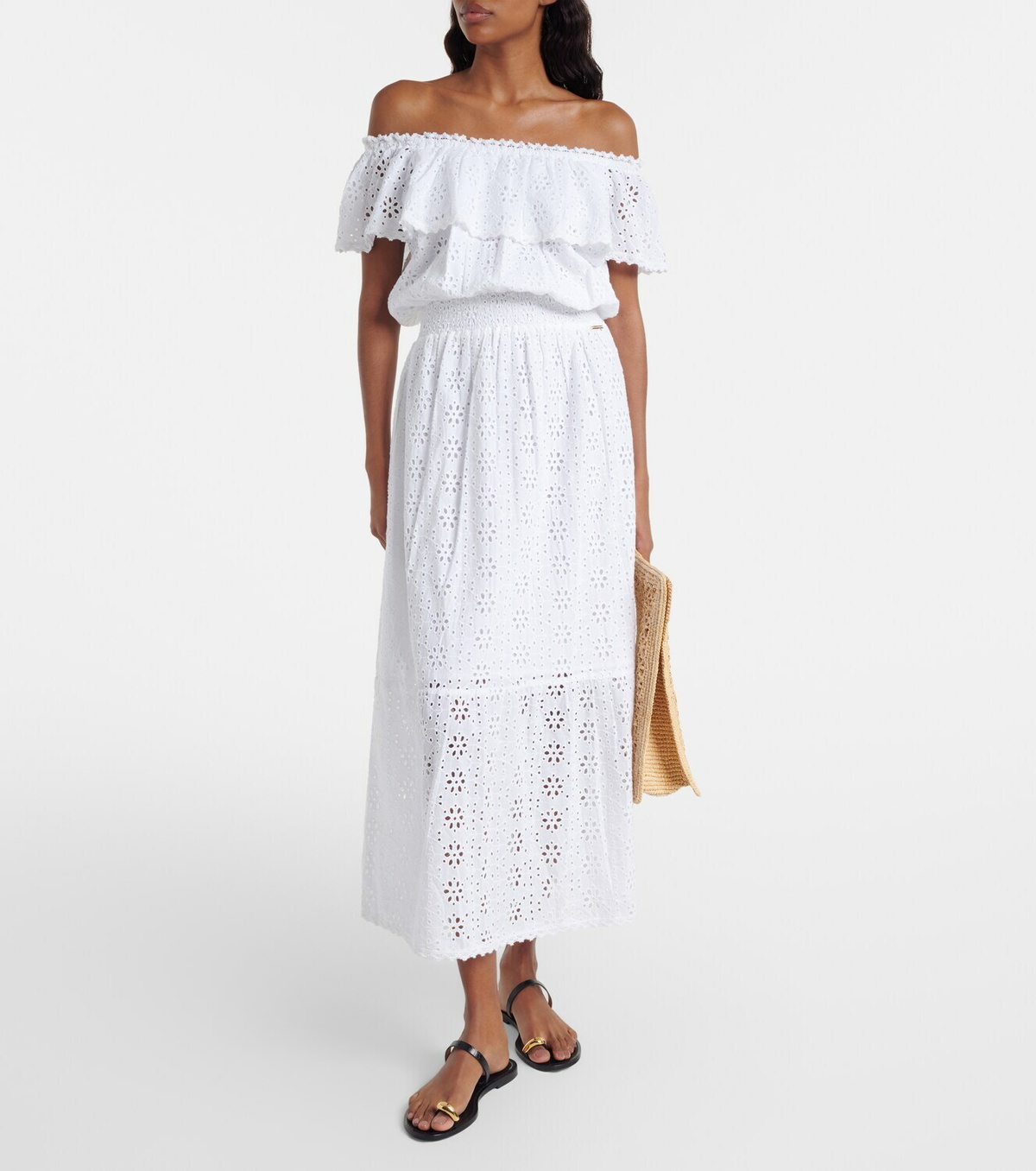 Melissa Odabash Larna broderie anglaise cotton midi dress