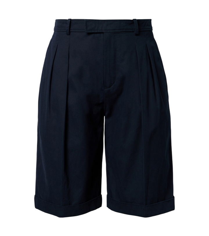 Photo: Saint Laurent Pleated cotton Bermuda shorts