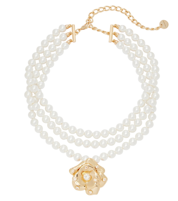 Photo: Self-Portrait Crystal-embellished floral choker