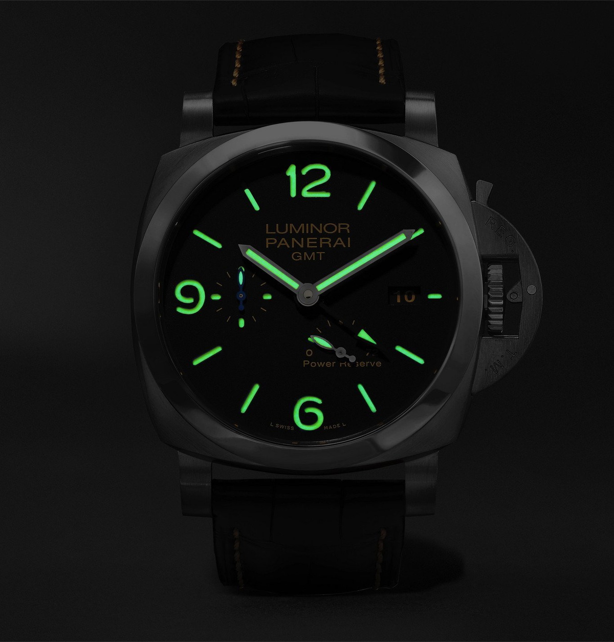 Panerai - Luminor 1950 3 Days Acciaio Automatic 44mm Stainless Steel and Alligator Watch, Ref. No. PAM01321 - Black