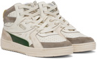 Palm Angels Off-White & Green Old School University High Top Sneakers