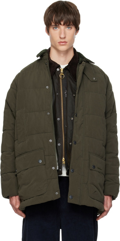 Photo: Barbour Khaki Beaufort Puffer Jacket