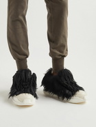 DRKSHDW by Rick Owens - Leather-Trimmed Faux Fur and Canvas Sneakers - Black