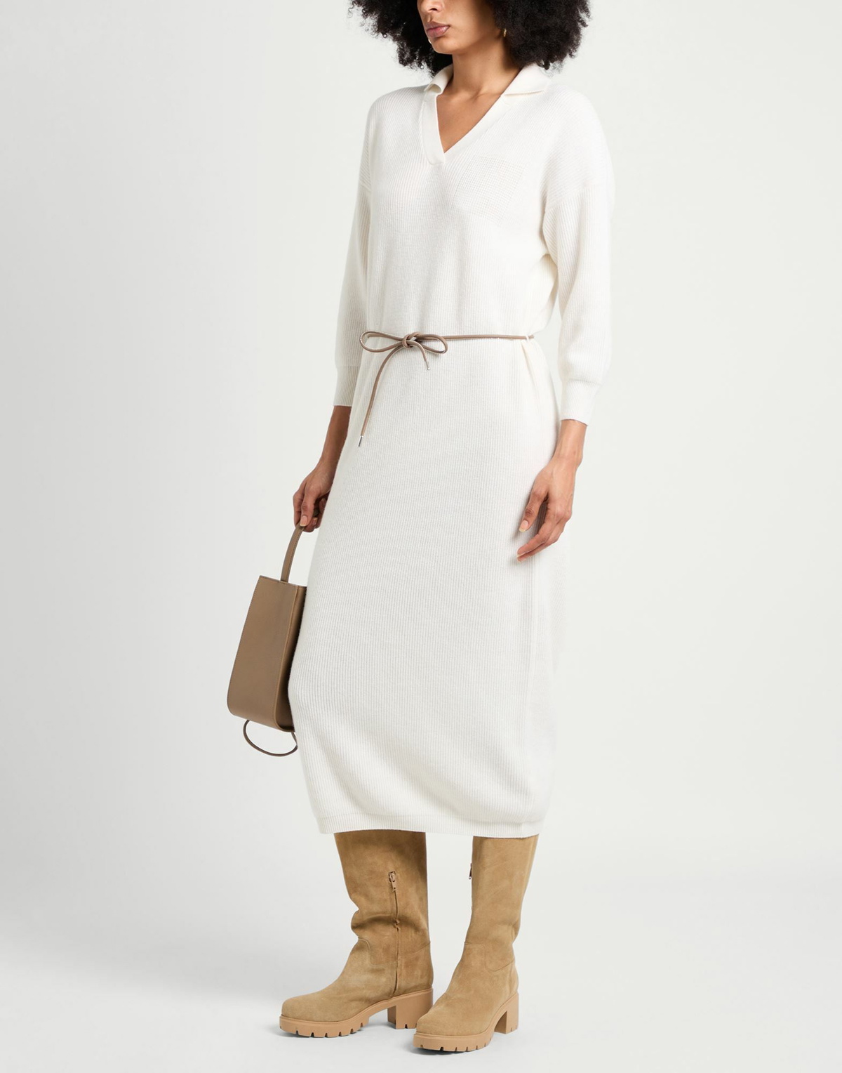 Peserico Womens Midi dress in Cream