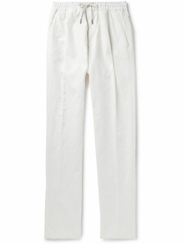 Photo: Caruso - Panarea Straight-Leg Pleated Linen Drawstring Suit Trousers - White