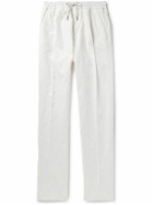 Caruso - Panarea Straight-Leg Pleated Linen Drawstring Suit Trousers - White