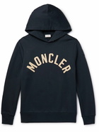 Moncler - Logo-Embroidered Cotton-Jersey Hoodie - Blue