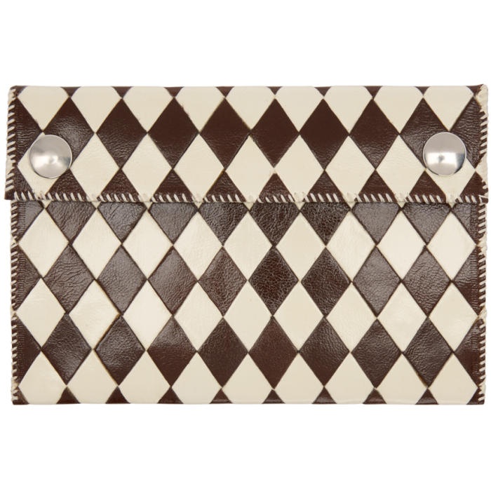 Photo: Wales Bonner Off-White and Brown Chapal Edition Diamond Wallet 