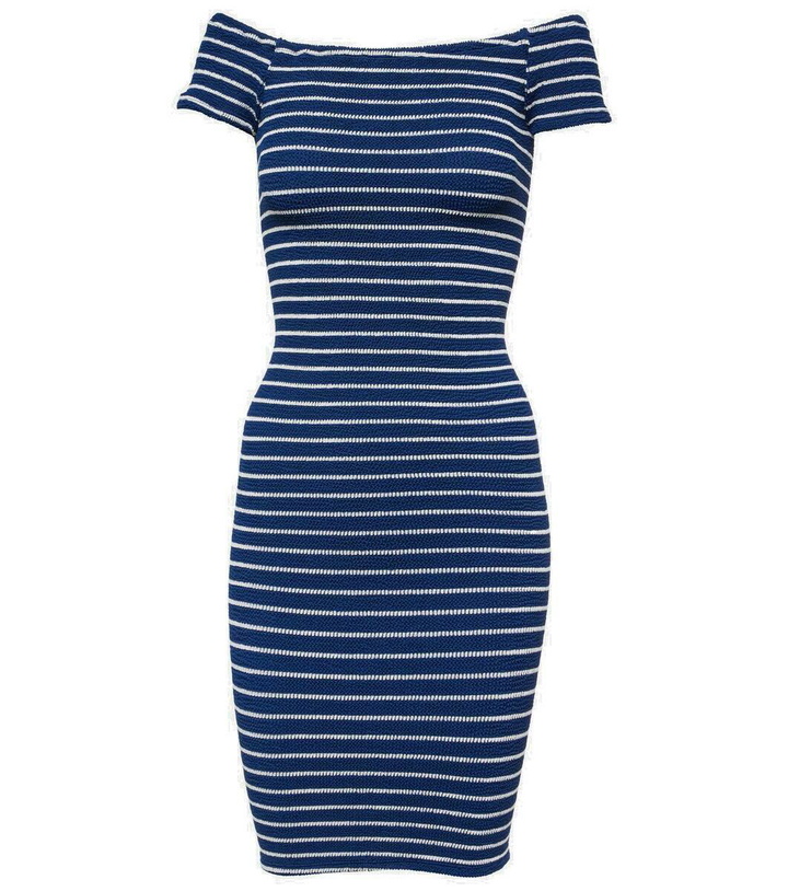 Photo: Hunza G Grace striped off-shoulder midi dress