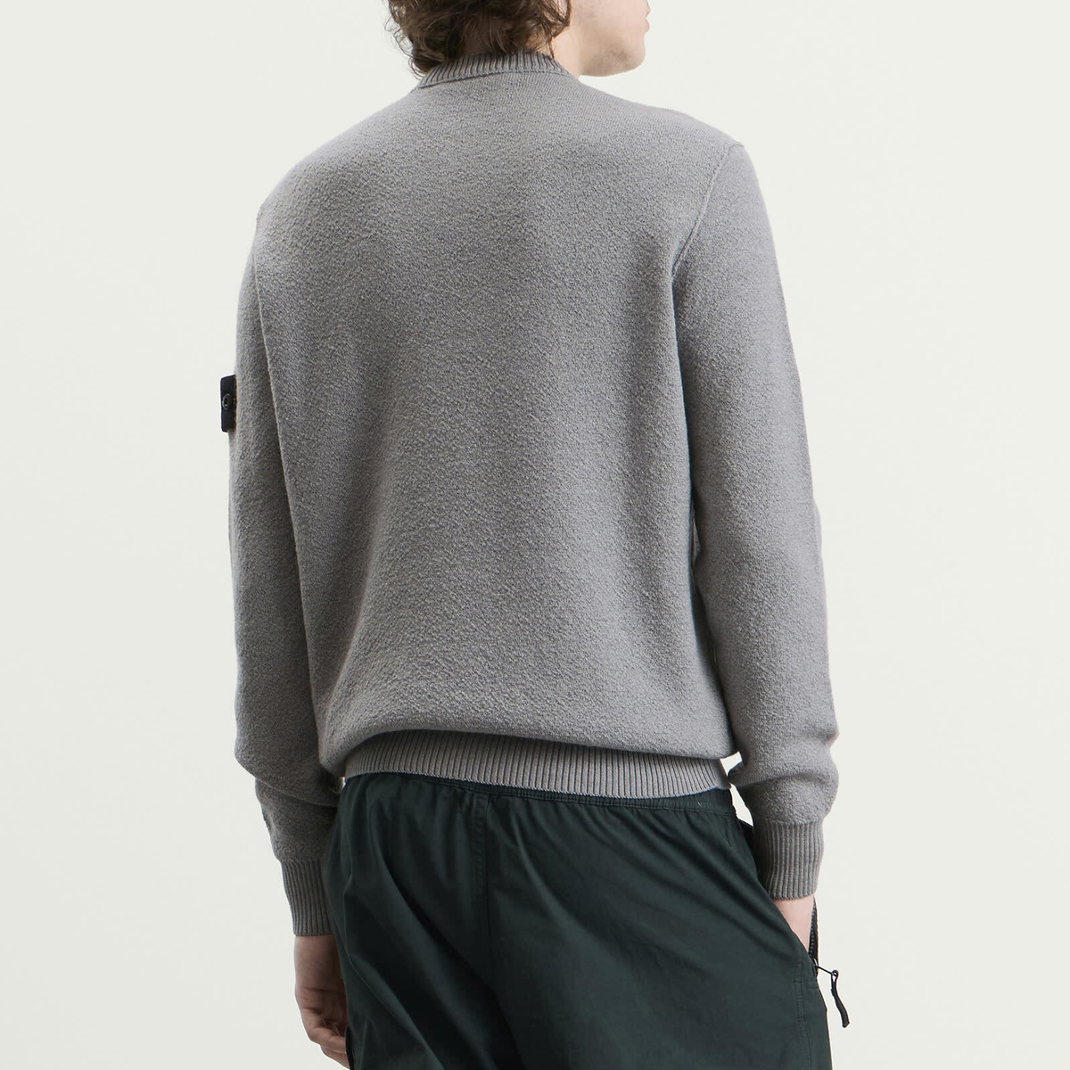 Stone Island Men's Textured Stitch Jumper in Ash Grey