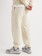 7 DAYS ACTIVE - Monday Logo-Print Organic Cotton-Jersey Sweatpants - Neutrals