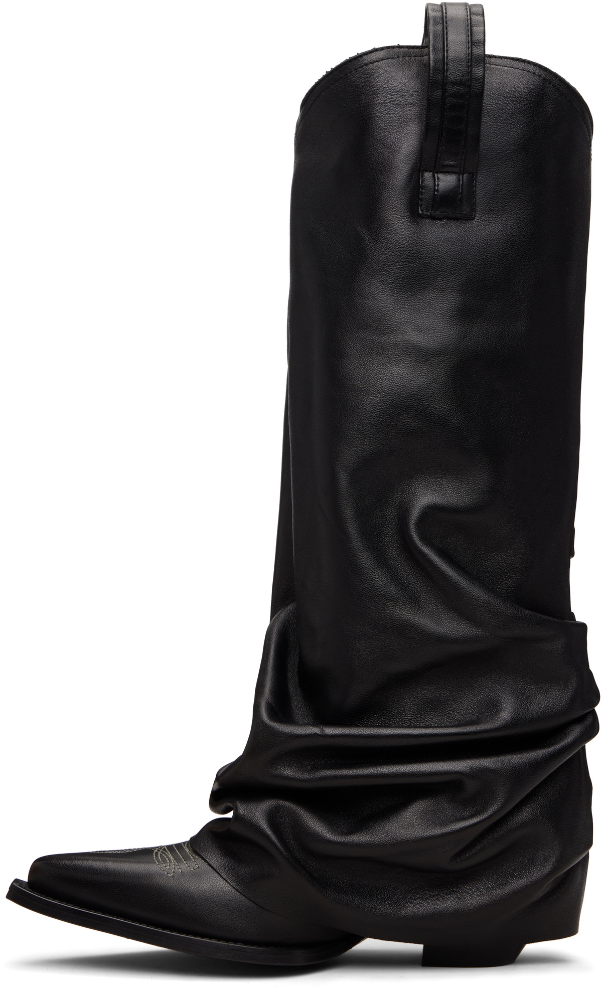 R13 Black Sleeve Mid Cowboy Boots