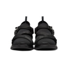 Prada Black Neoprene Buckled Wedge Sneakers