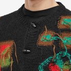 Andersson Bell Men's Village Intarsia Cardigan in Black