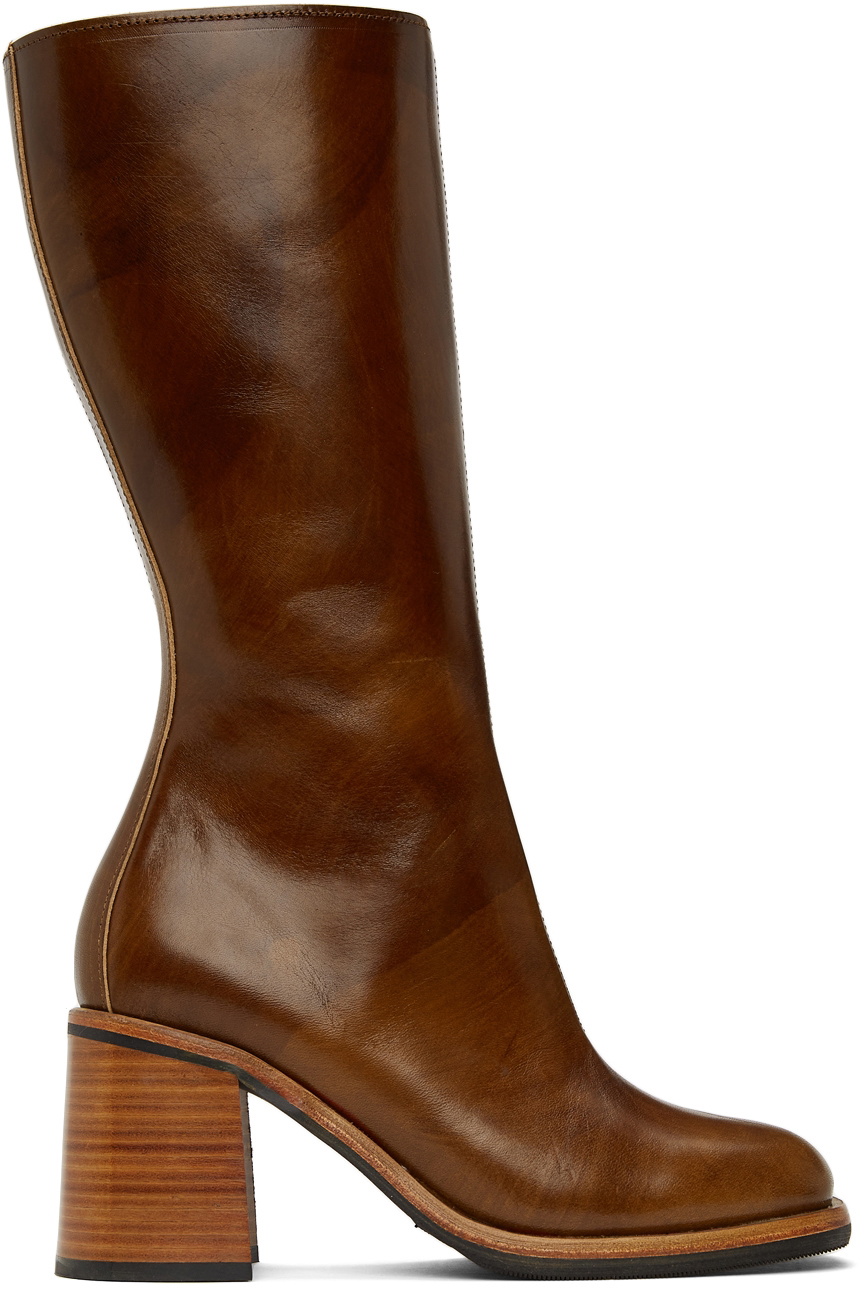 Our Legacy Brown Shaft Mid-Calf Boots Our Legacy