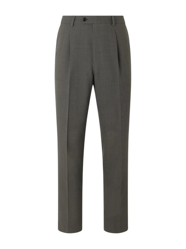 Photo: Brunello Cucinelli - Straight-Leg Wool Suit Trousers - Green