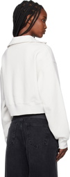 AGOLDE Off-White Bethan Quarter Zip Sweatshirt