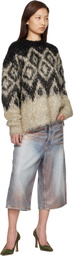 Acne Studios Blue Glitter Dawn Denim Shorts
