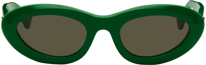Photo: Bottega Veneta Green Oval Sunglasses