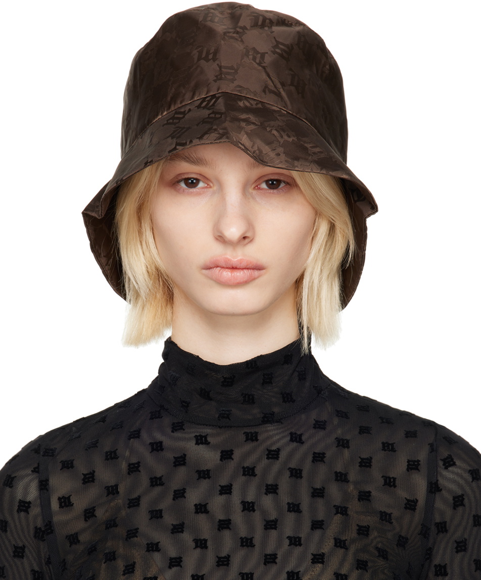 Balmain Black & Off-White Monogram Bucket Hat