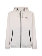 MC2 Saint Barth Man Hooded Lightweight Ice White Fabric Windbreaker Sloop