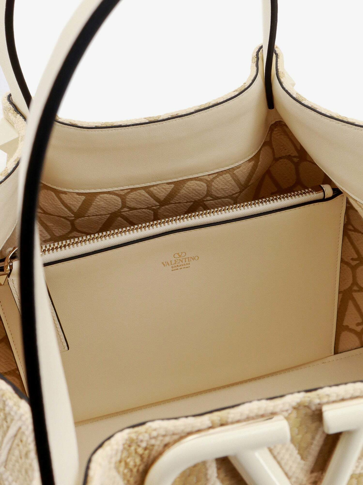 ハンドバッグ VALENTINO GARAVANI Handbags Women Fabric Beige/Brown Valentino Garavani Handbag Beige Womens Valentino Garavani