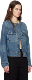 Kenzo Blue Kenzo Paris Collarless Denim Jacket