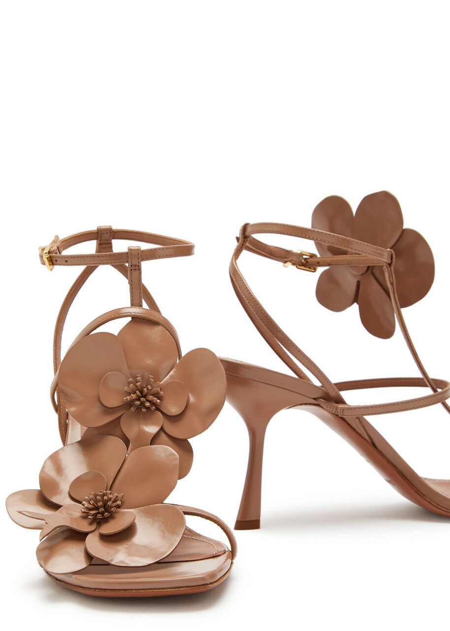 Zimmermann Orchid 85 Leather Sandals Tan