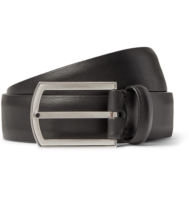 Photo: Loro Piana - 3cm Black Leather Belt - Black