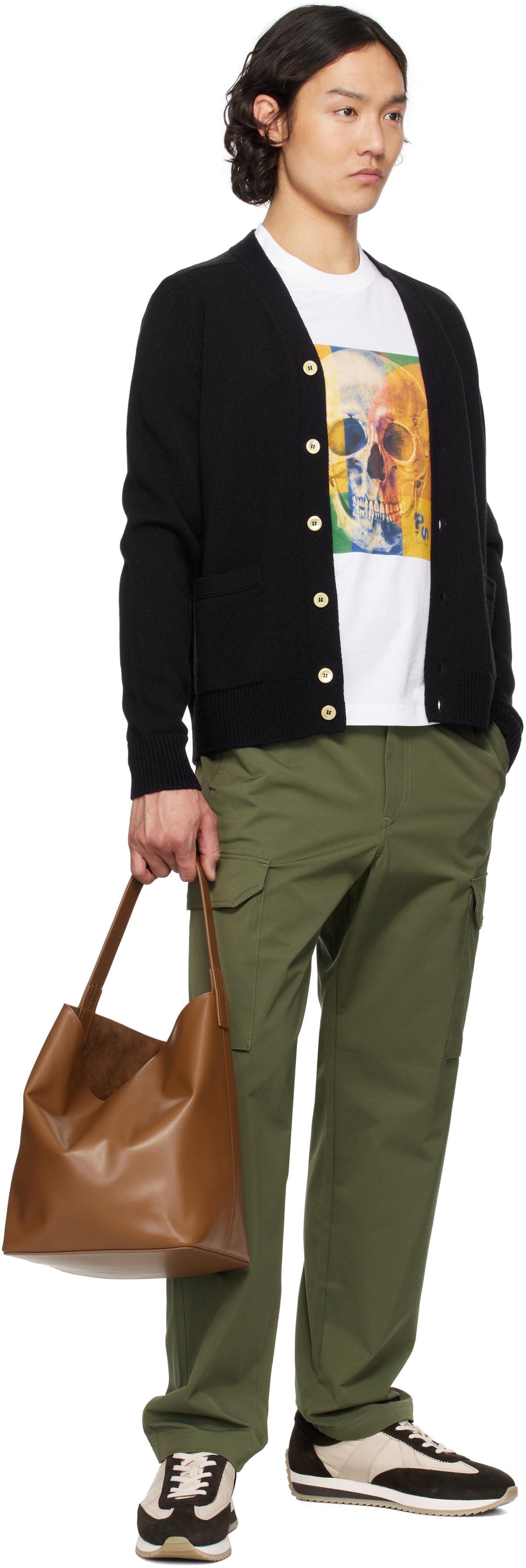 PS by Paul Smith Khaki Button Pocket Cargo Pants