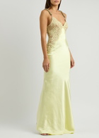 Self-portrait X Christopher Kane Lace and Satin Maxi Dress Yellow